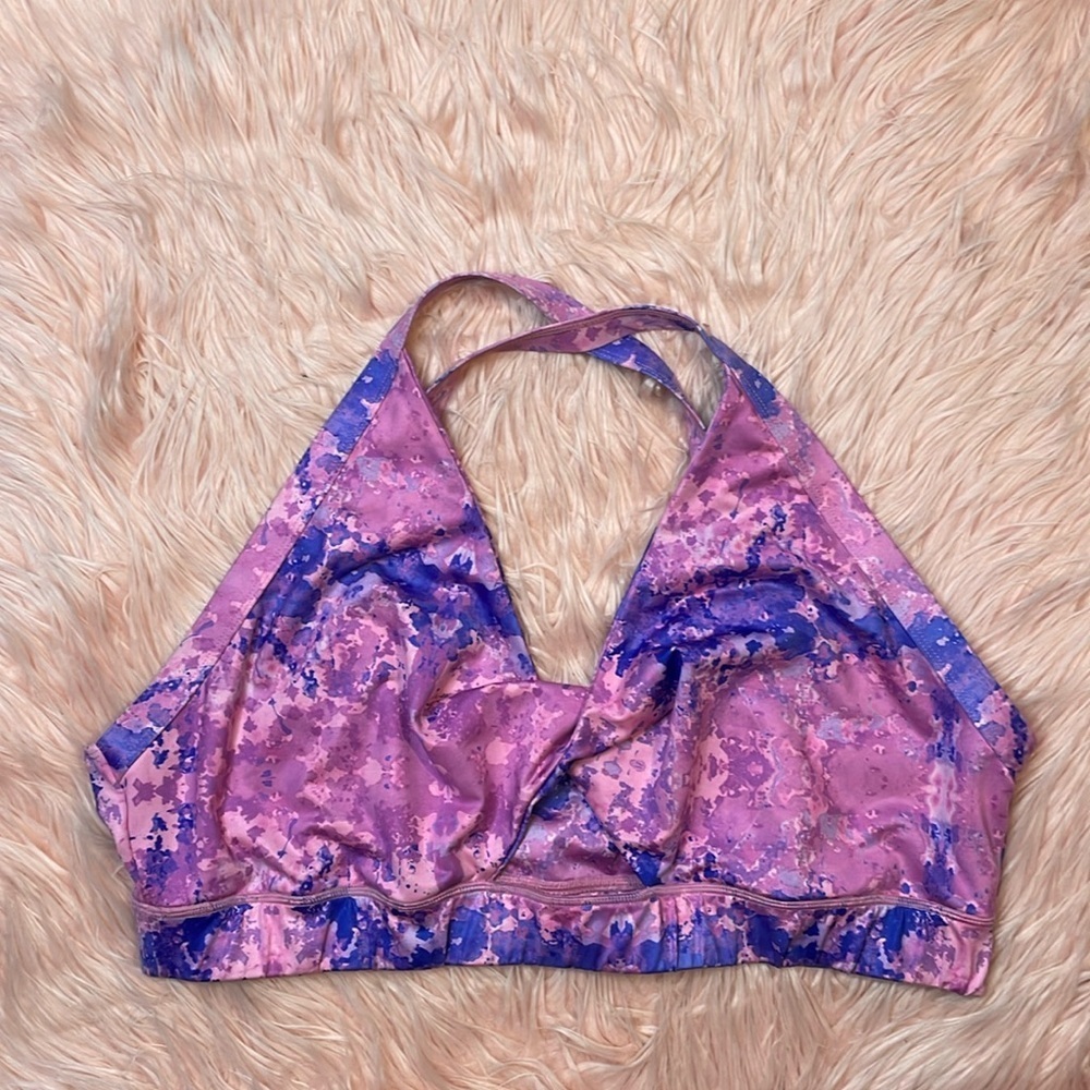 Wolf & Whistle Pink Blue Plus‎ Size Bikini Top Size 20